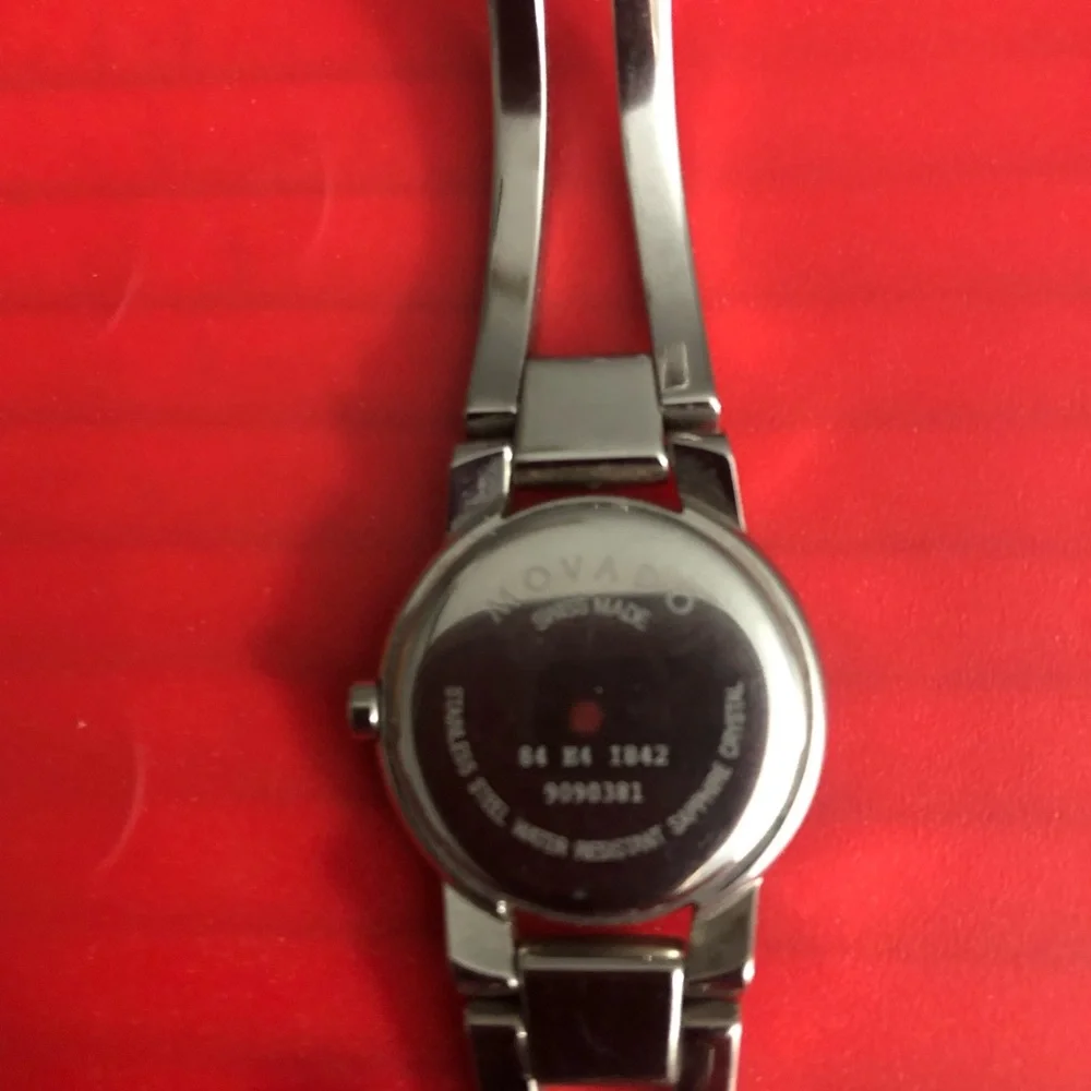 Movado Amorosa Stainless Steel Bangle Ladies Dress Watch with Black Museum Dial